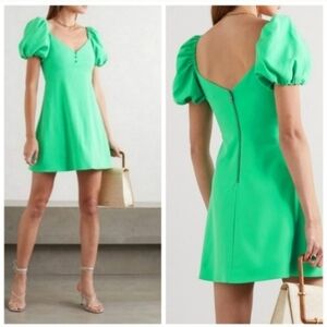 Alice + Olivia Dana Puff Sleeve Flare mini Dress size 4 NWT